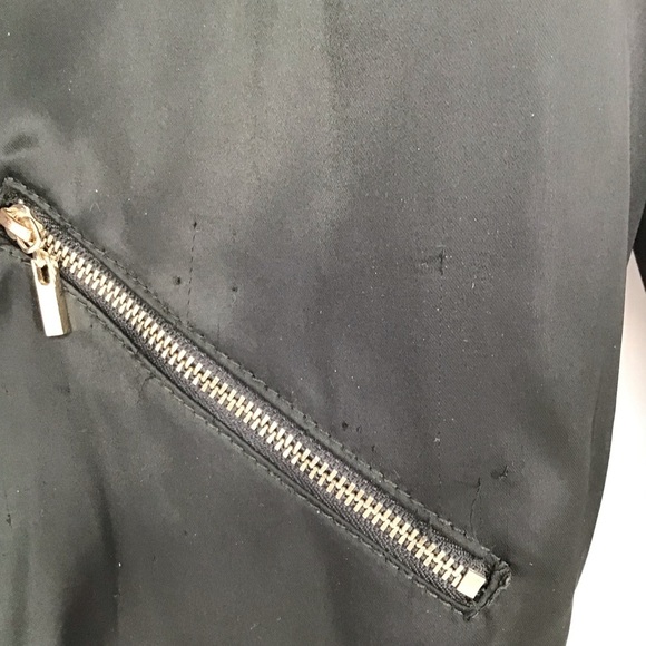 Marciano Puffy Bomber Jacket Gold Hardware Full Front Zip-Up Black Casual Size M - Picture 7 of 10